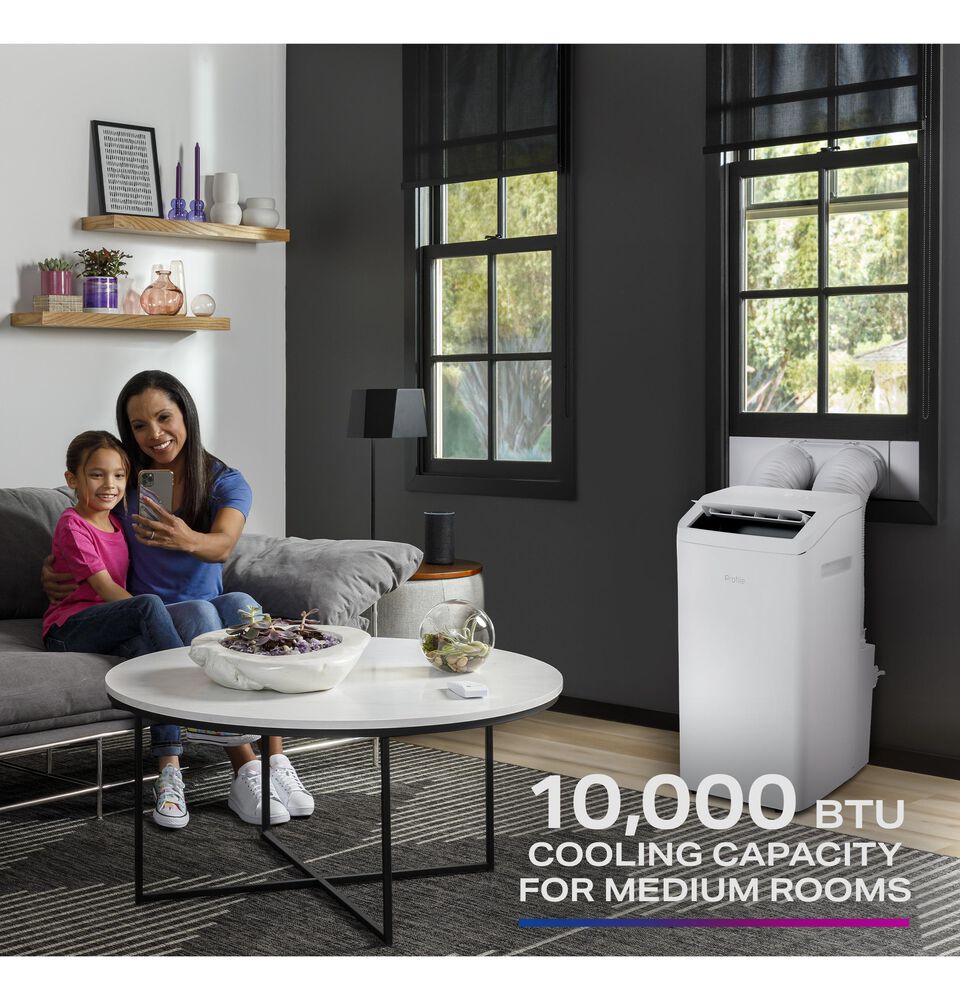GE Profile 10,000 BTU Portable Air Conditioner with Dehumidifier and Remote in White, , large
