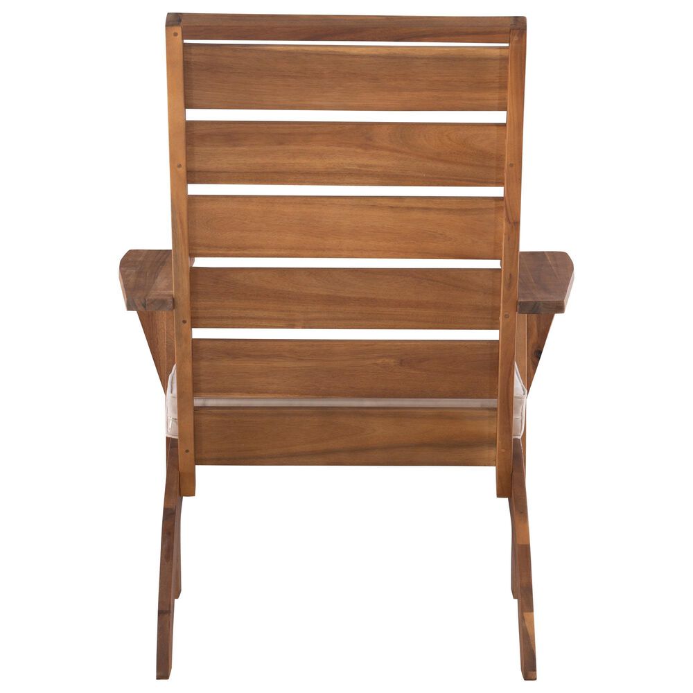 Linon Home Decor Rockport Patio Arm Chair with Natural Frame in Beige, , large