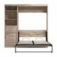 Bestar Pur 84" Full Murphy Storage Bed with 3-Drawer in Rustic Brown, , large