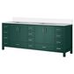 Lexora Home Jacques 84" Double Bathroom Vanity in Green with 2 cm White Cultured Marble Top and Rectangular Sinks, , large