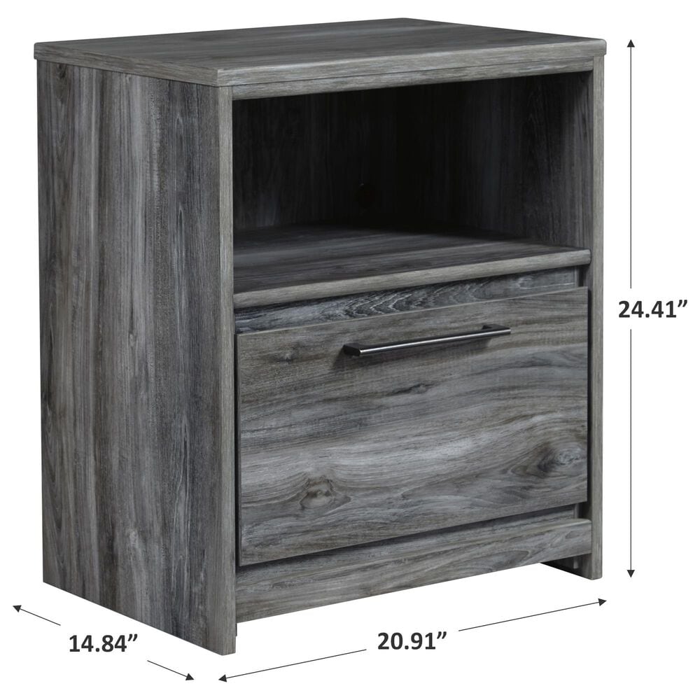 Ashley Baystorm 1-Drawer Nightstand in Smoke Gray, , large
