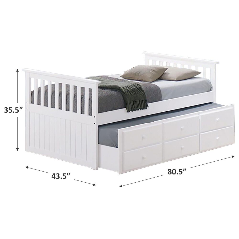 Furniture of America Clemens Twin Storage Bed with Trundle in White, , large