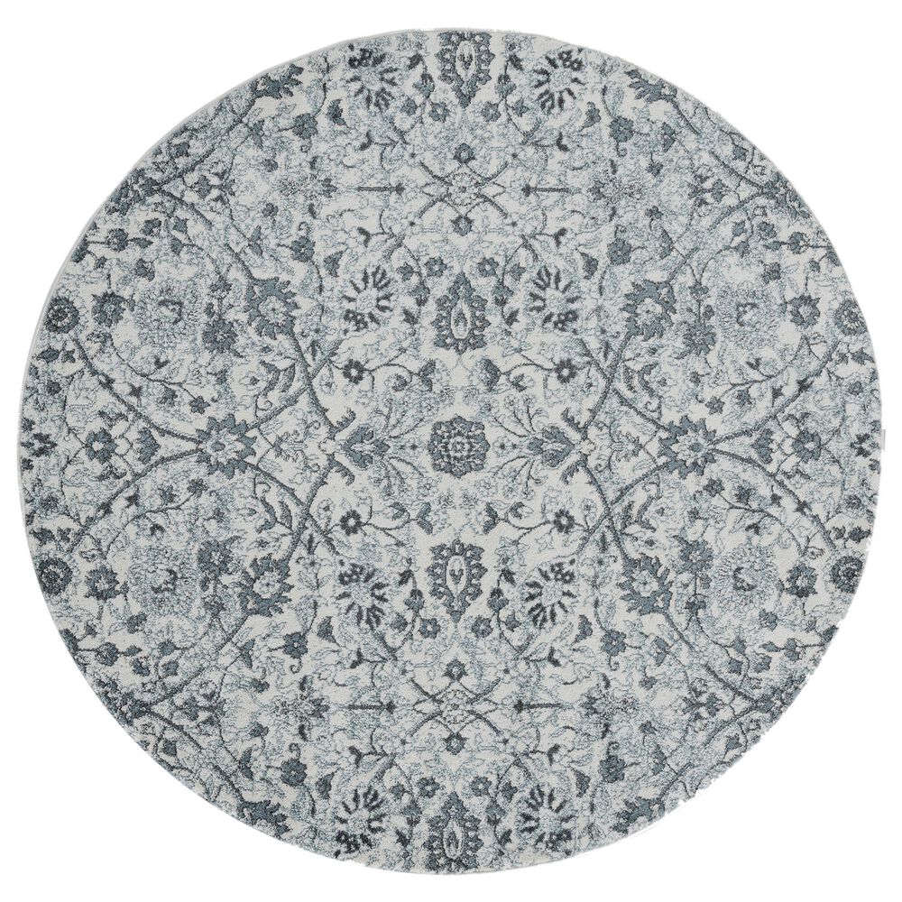 Amer Rugs Alexandria 6"7" Round Light Blue Area Rug, , large
