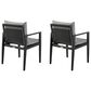 Blue River Cayman Outdoor Arm Chair with Dark Grey Cushion in Black (Set of 2), , large