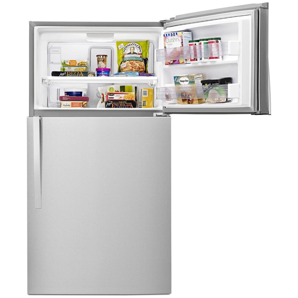 Whirlpool 21 Cu. Ft. 33&quot; Wide Top Freezer Refrigerator in Fingerprint Resistant Stainless Steel, , large