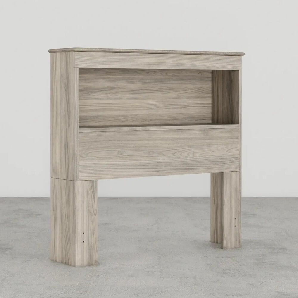 Lemoore Essential Twin Bookcase Headoard in Swedish Grey Elm, , large