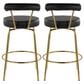 Lumisource Rhonda Swivel Counter Stool with Black Cushion in Gold (Set of 2), , large