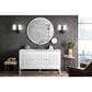 James Martin Vanities Athens 60" Single Bathroom Vanity in Glossy White with 3 cm Carrara White Marble Top and Rectangular Sink, , large