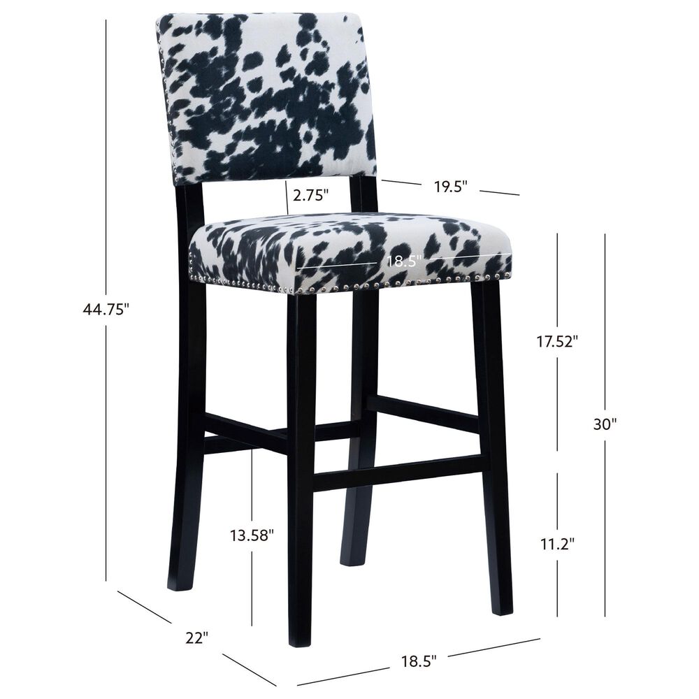 Linon Home Decor Corey Bar Stool in Black, , large