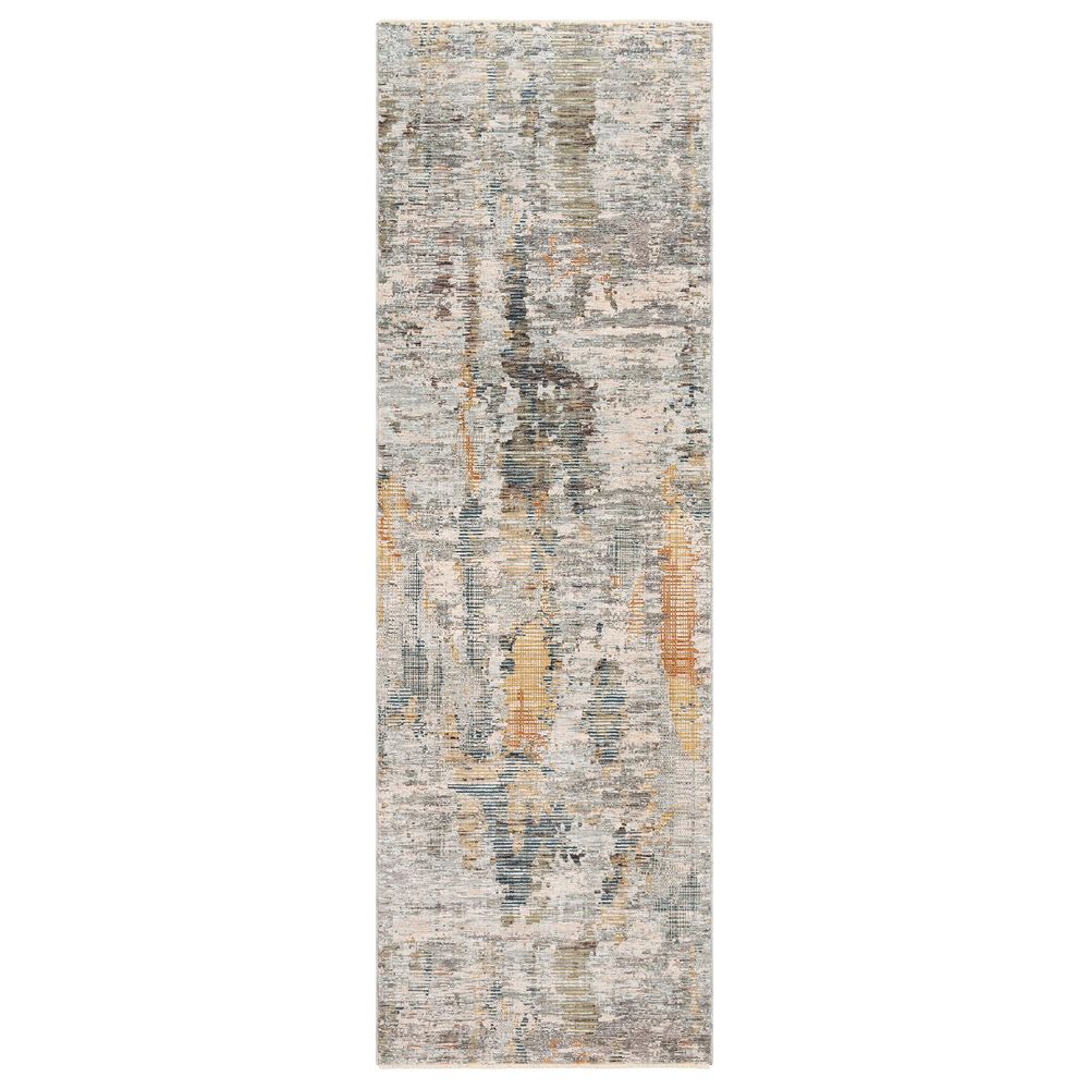 Surya Presidential PDT-2306 3"3" x 10" Blue, Gray and Orange Runner, , large