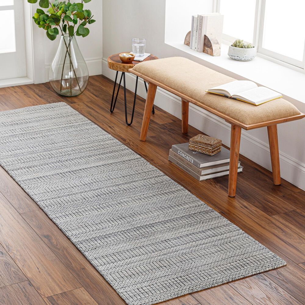 Surya Hickory 2&#39;6&quot; x 8&#39; Gray, Charcoal, Light Slate and Cream Runner, , large