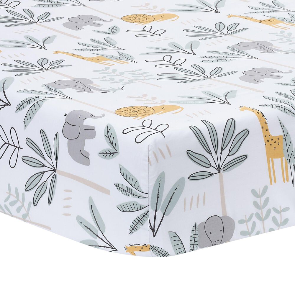 Lambs and Ivy Jungle Adventure 3-Piece Crib Bedding Set in Brown, Gray and White, , large