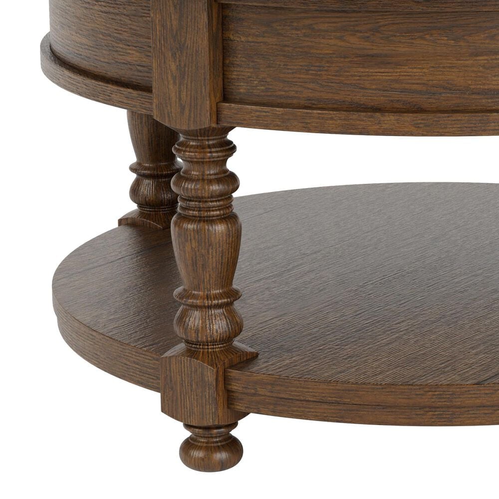 Riverside Furniture Eastlake Round Cocktail Table in Whiskey Oak, , large