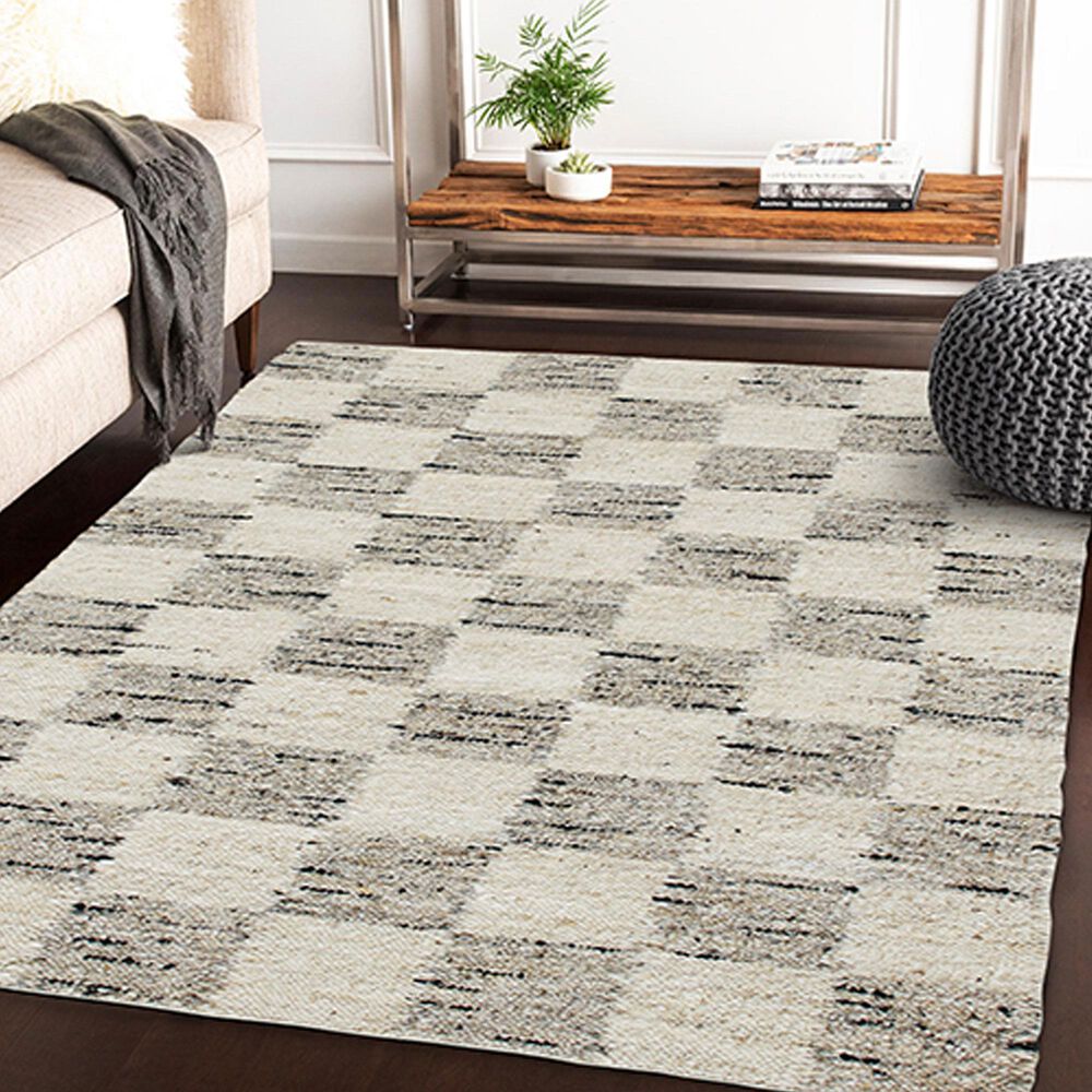 L&amp;R Resources Kingston Geometric 5&#39; x 7&#39;9&quot; White and Black Area Rug, , large