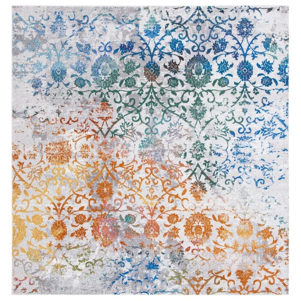 Safavieh Aria 6"6" Square Grey and Green Area Rug, , large
