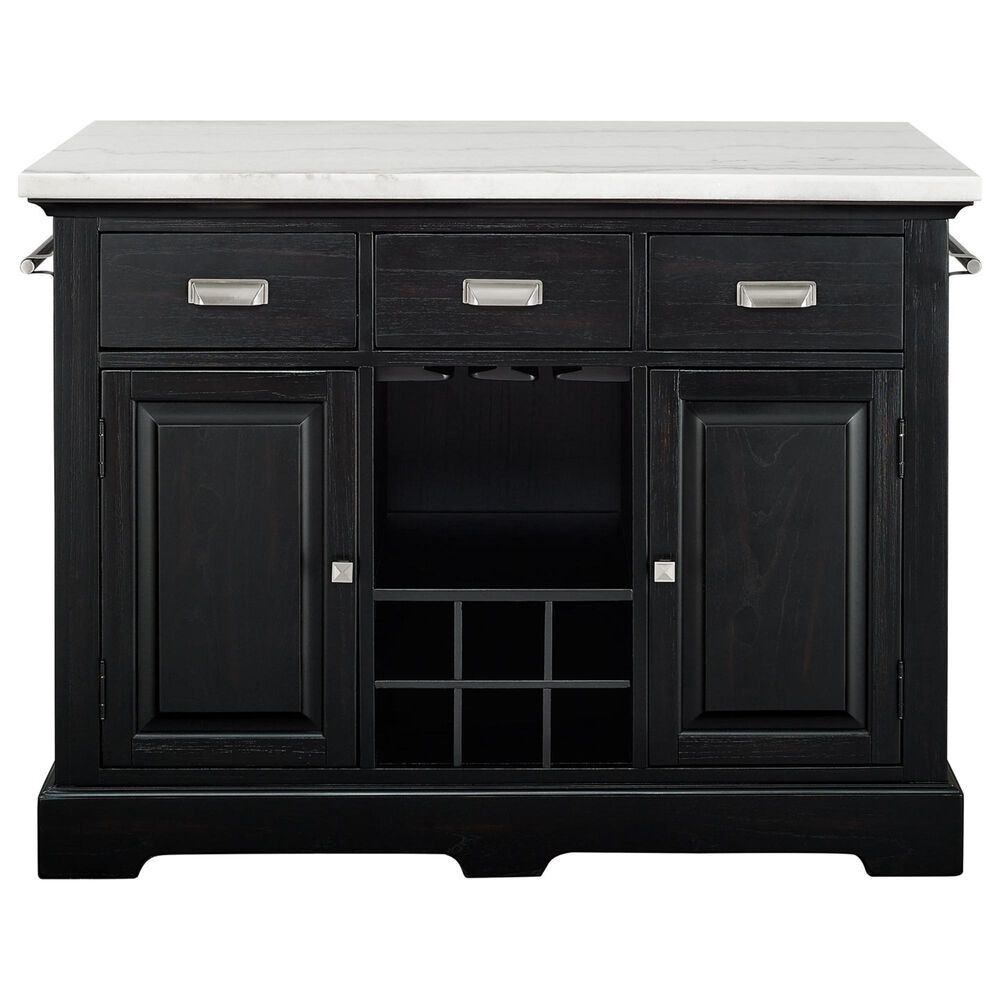 Steve Silver Aspen Kitchen Island in Ebony and White, , large