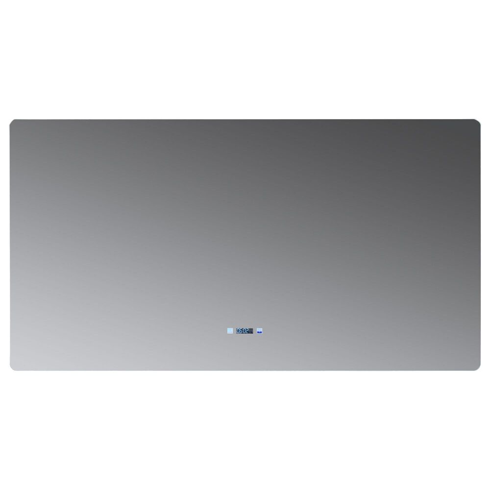 Lexora Home Lugano 60" x 32" LED Mirror with Defogger in Gray, , large