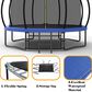 HOMLUX 12" Outdoor Trampoline with Basketball Hoop in Blue, , large