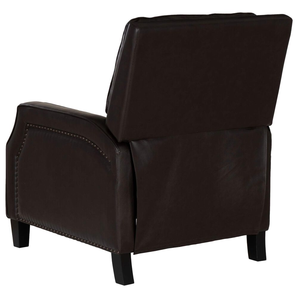 Linon Home Decor Portico Push Back Recliner in Chocolate, , large