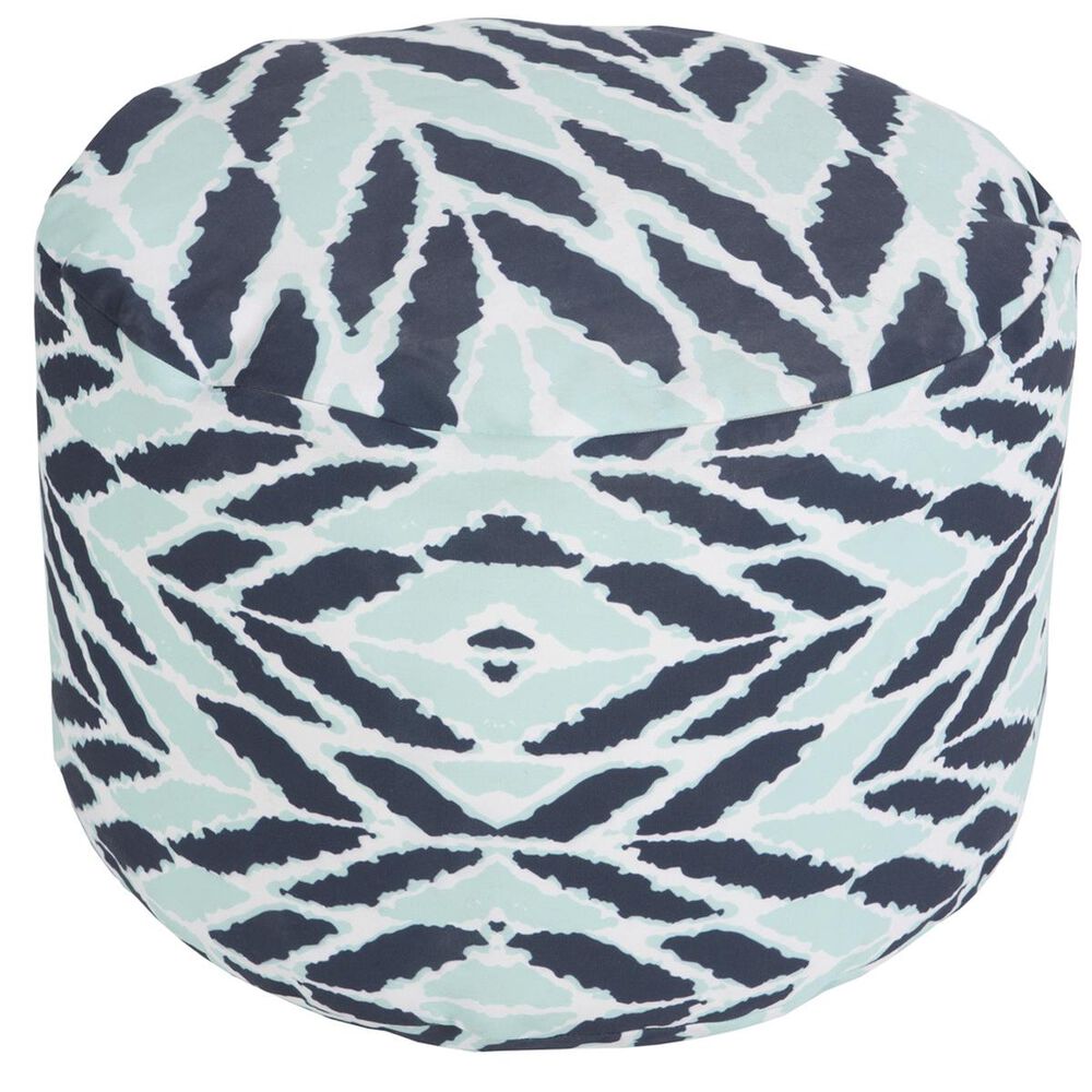 Surya Inc Surya Poufs Cylinder Pouf in Mint and Cobalt, , large