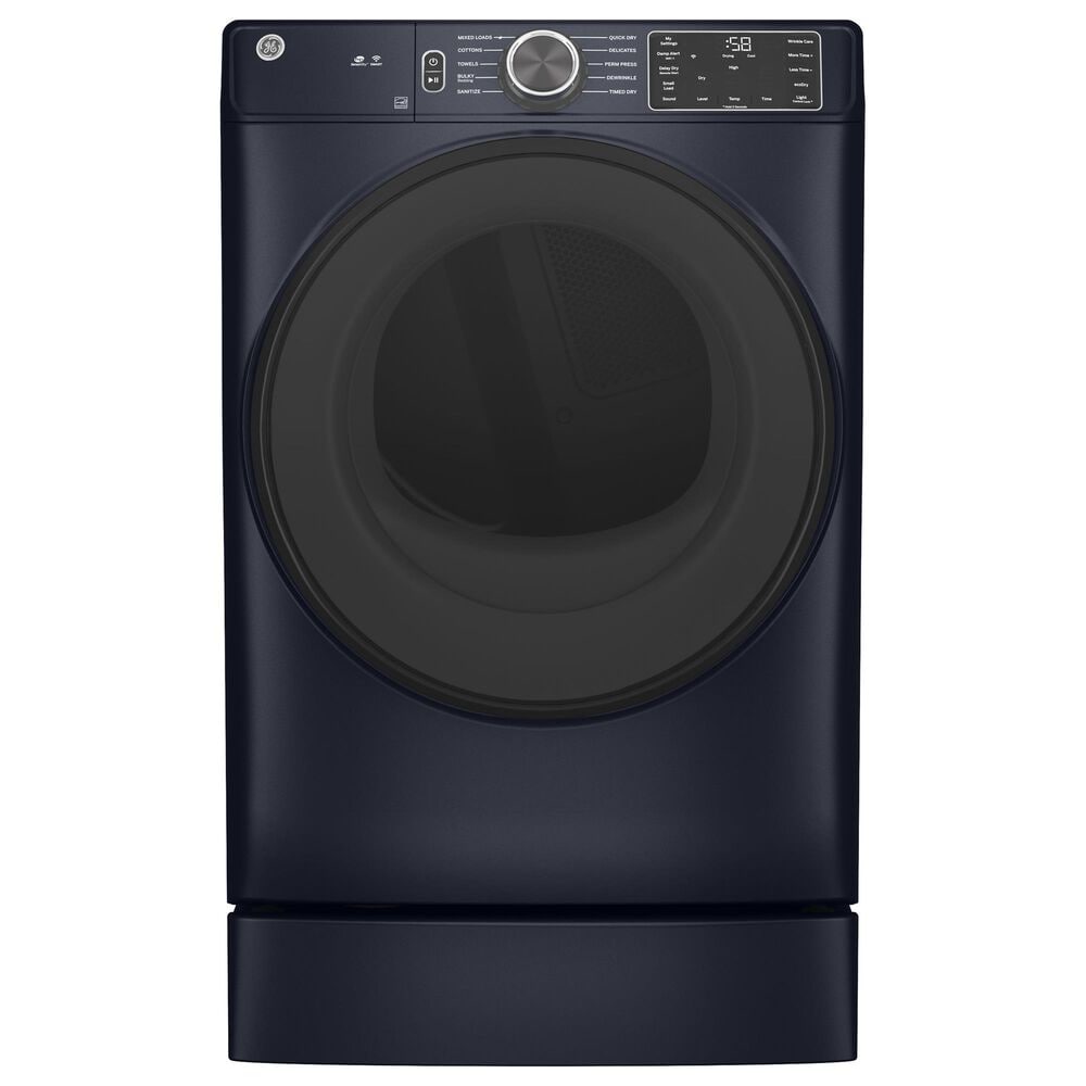 GE Appliances 7.8 Cu. Ft. Smart Front Load Electric Dryer with Sanitize Cycle in Sapphire Blue, , large