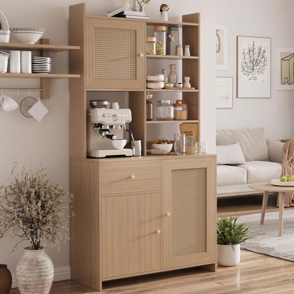 GARVEE 71" Kitchen Pantry Cabinet in Natural, , large