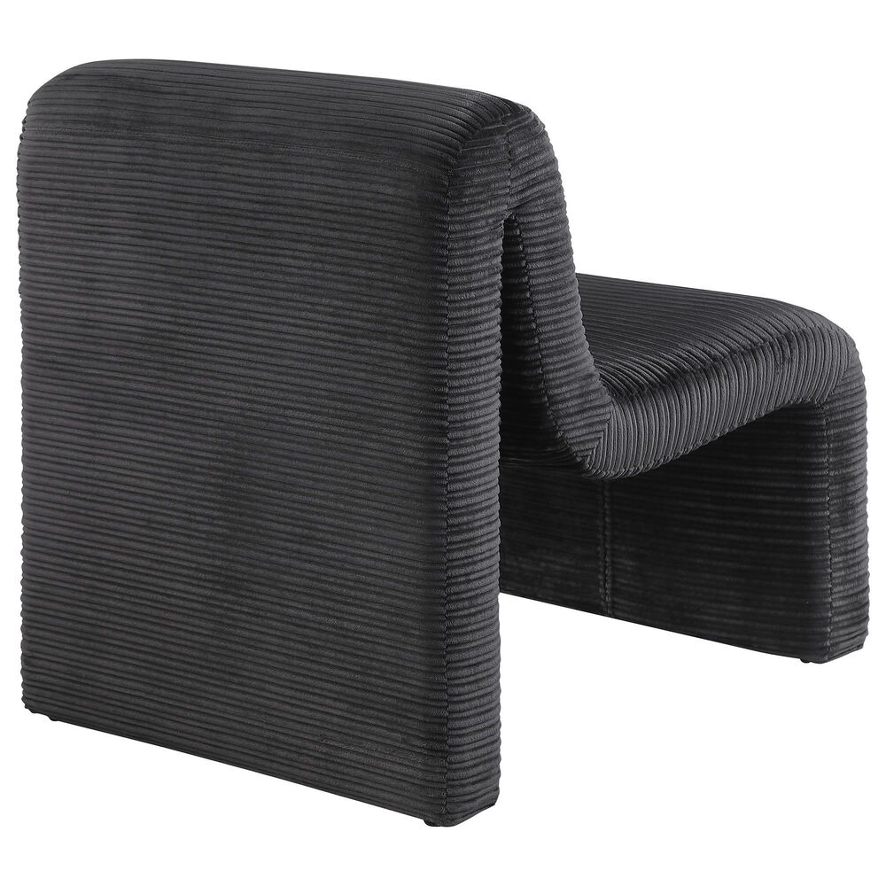 Coaster Drayton Upholstered Curved Accent Armless Chair in Black, , large