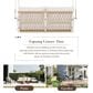 HOMLUX Patio Woven Rope Swing Sofa with White Steel in Beige, , large