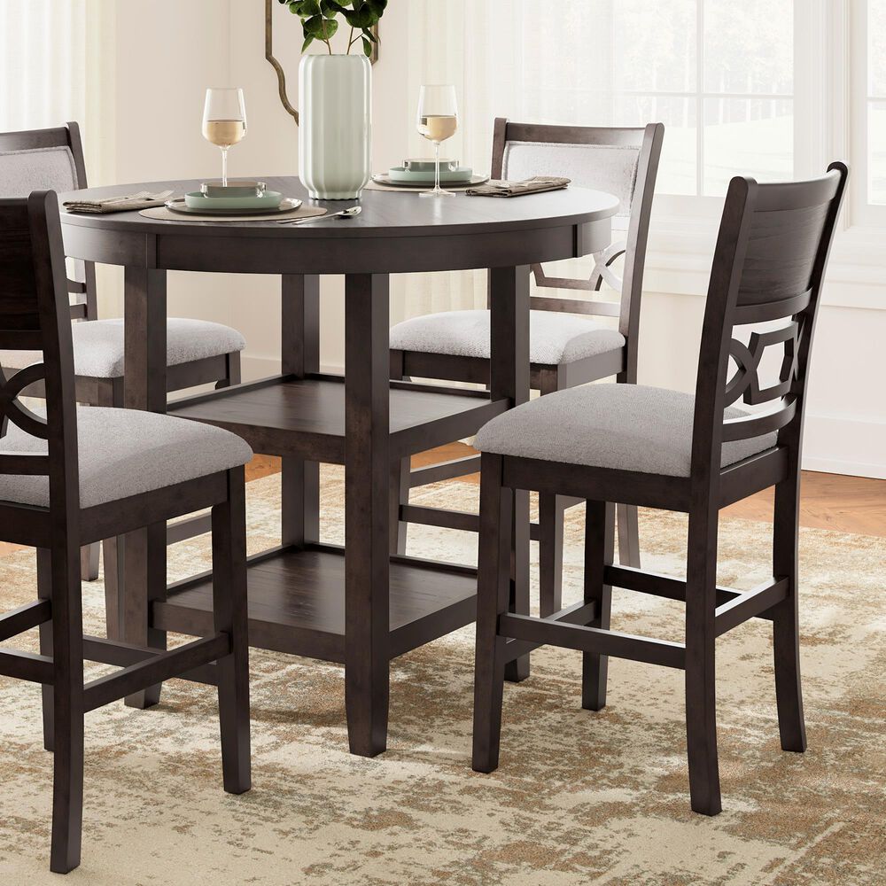 Ashley Langwest 5-Piece Counter Height Dining Set in Cherry Brown, , large