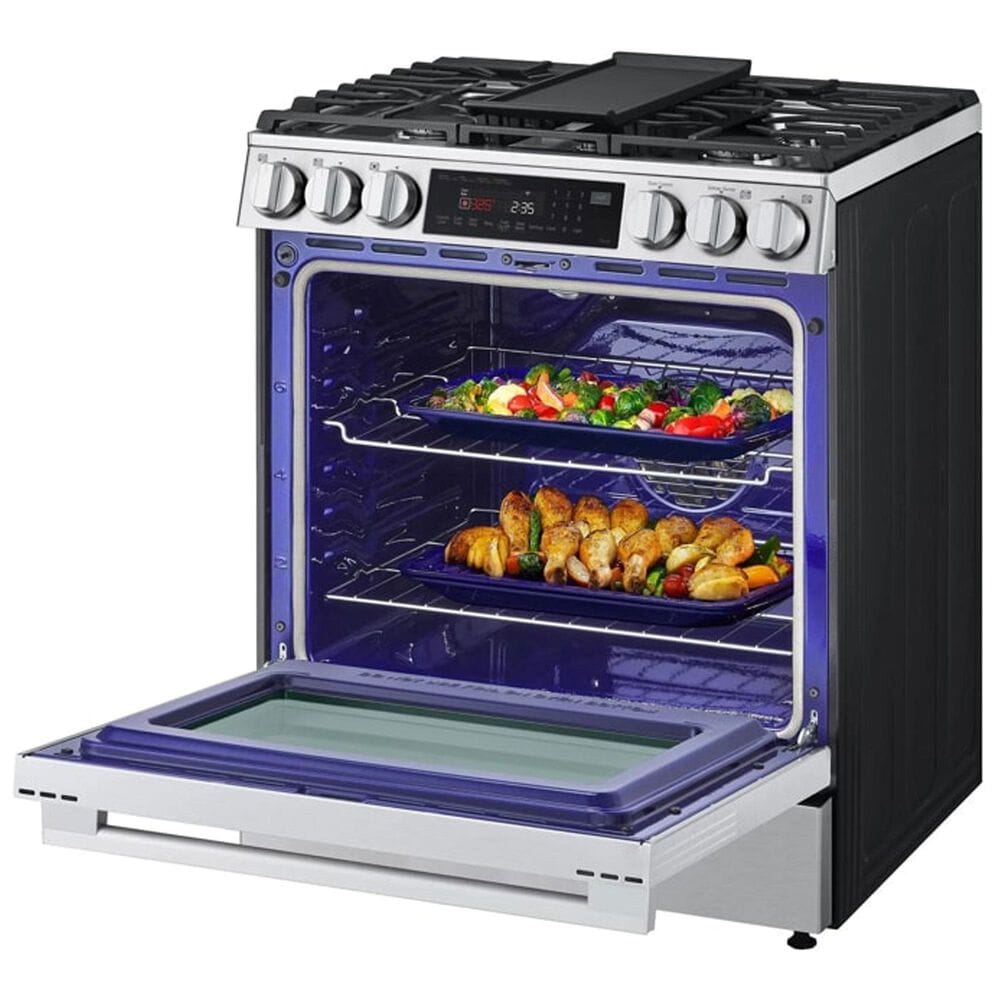 LG 6.3 Cu. Ft. Smart Gas Slide-In Range with ProBake Convection InstaView and Air Fry in PrintProof Stainless Steel, , large