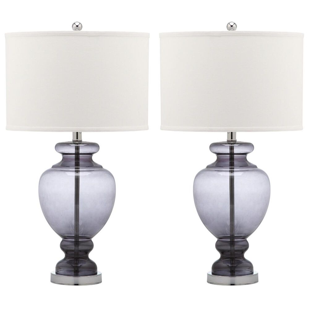 Safavieh Morocco 27" Glass Table Lamp in Smoking Grey (Set of 2), , large
