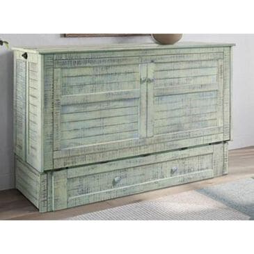 New Day Furniture Poppy Murphy Cabinet with Mattress in Seafoam, , large