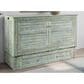 New Day Furniture Poppy Murphy Cabinet with Mattress in Seafoam with USB Ports, , large