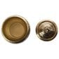 Creative Coop Round Hammered Metal Container with Rabbit Finial in Brass, , large