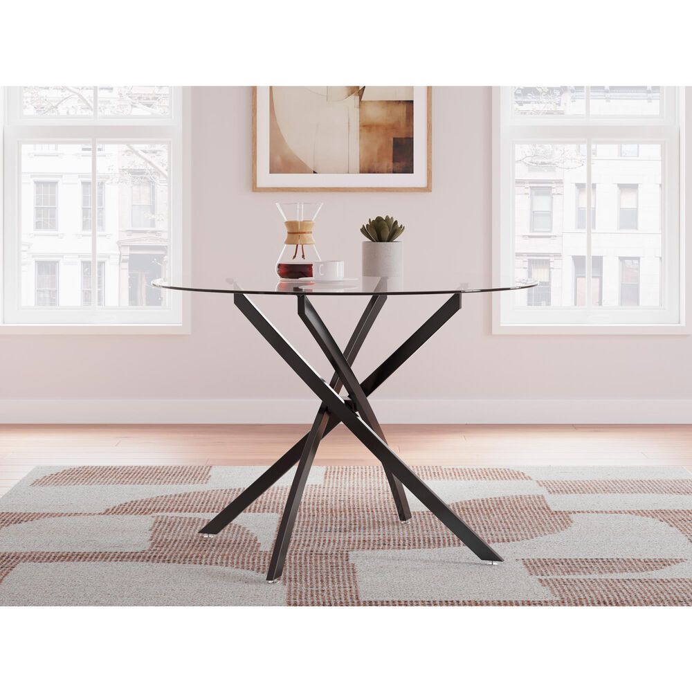 Ashley Pharwynn Round Dining Table in Dark Gunmetal - Table Only, , large