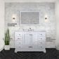 Lexora Home Dukes 48" Single Bathroom Vanity in White with 2 cm White Carrara Marble Top and Rectangular Sink, , large