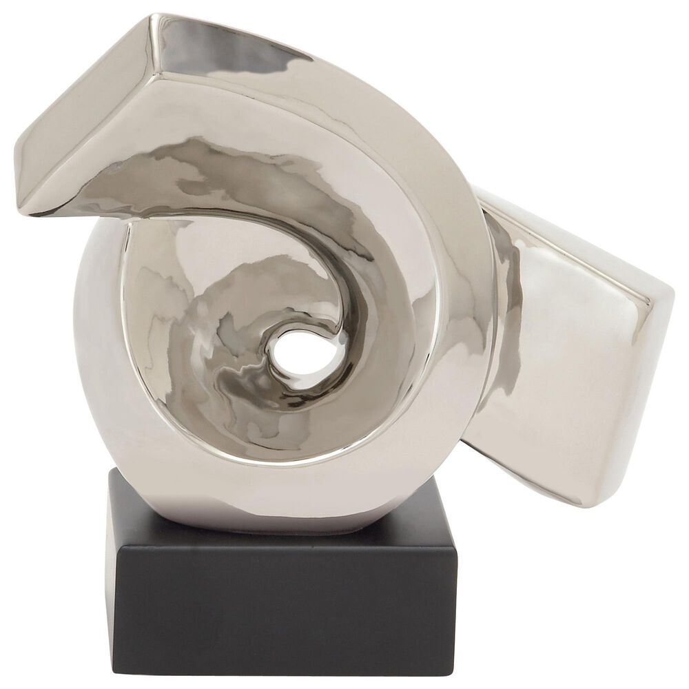 Maple and Jade 10" Modern Ceramic Sculpture in Silver, , large