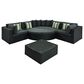 HOMLUX 7-piece Outdoor Conversation Set with Black Wicker in Gray, , large