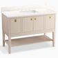 Kohler Seagrove 48" Single Bathroom Vanity in Light Clay with 3 cm White Quartz Top and Rectangular Sink, , large