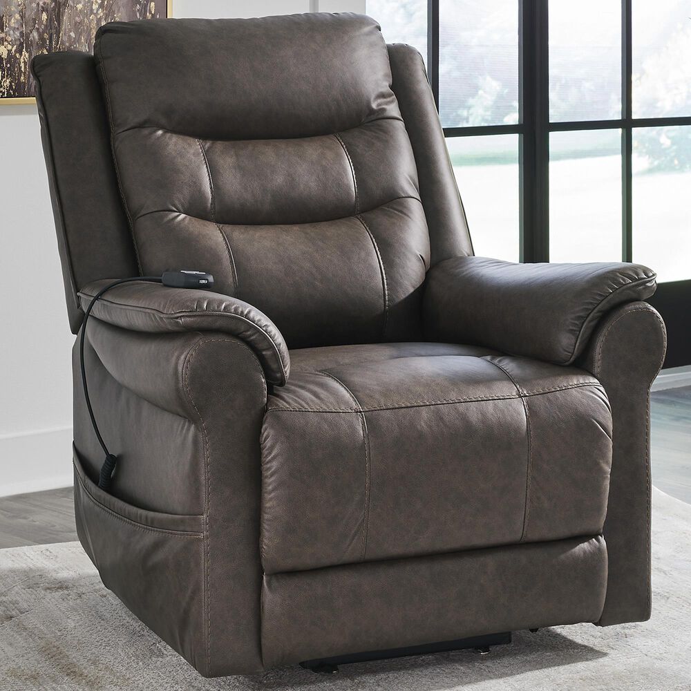 Ashley Oatman Power Lift Recliner in Umber, , large