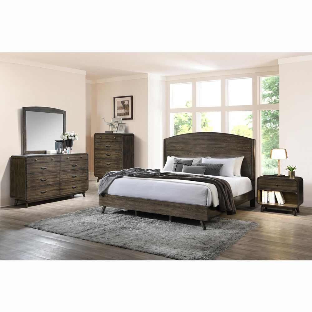 New Heritage Design Rex 1-Drawer Nightstand in Walnut, , large