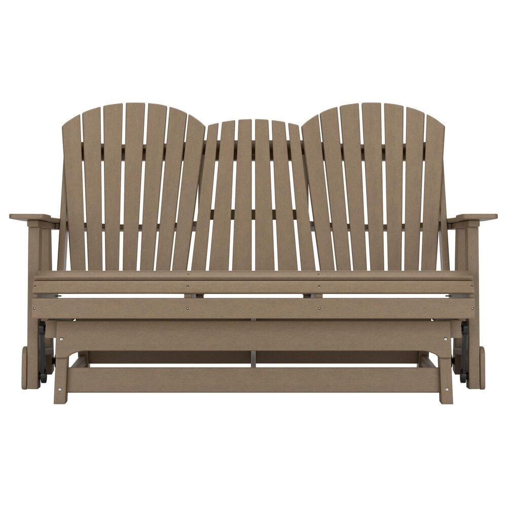 Ashley Hyland Wave Patio Glider Loveseat in Driftwood, , large