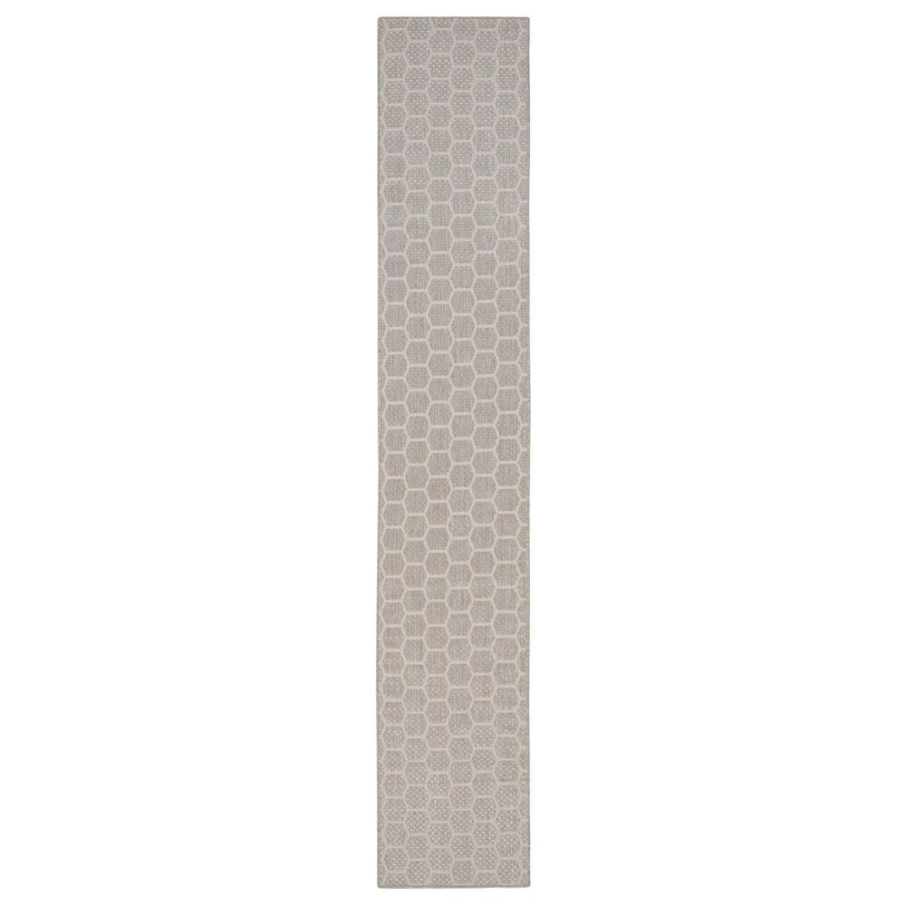 Nourison Twist Reversible 2"2" x 12" Grey Indoor/Outdoor Runner, , large