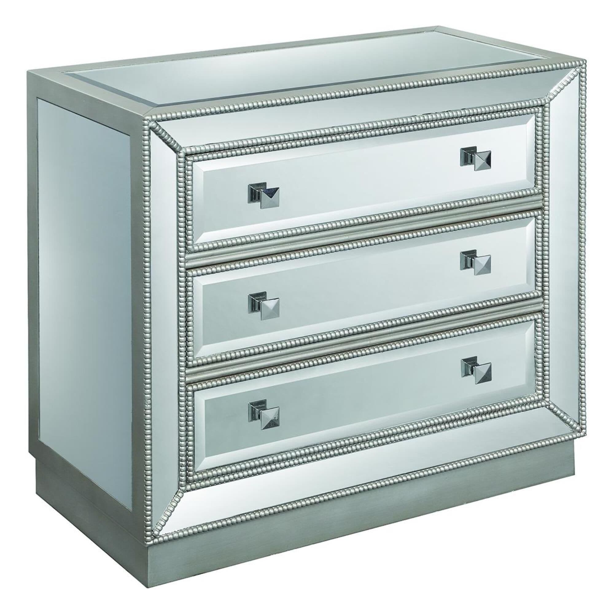Silver mirror chest of drawers discount