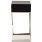 Baxton Studio Patricia 1-Drawer End Table in Black and Brass, , large