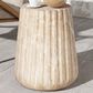 Hearth and Haven Outdoor Carved Side Table with Faux Natural Stone Texture in Gold, , large