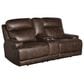 Vogue Home Furnishings Manual Reclining Console Loveseat in Trailride Chocolate, , large