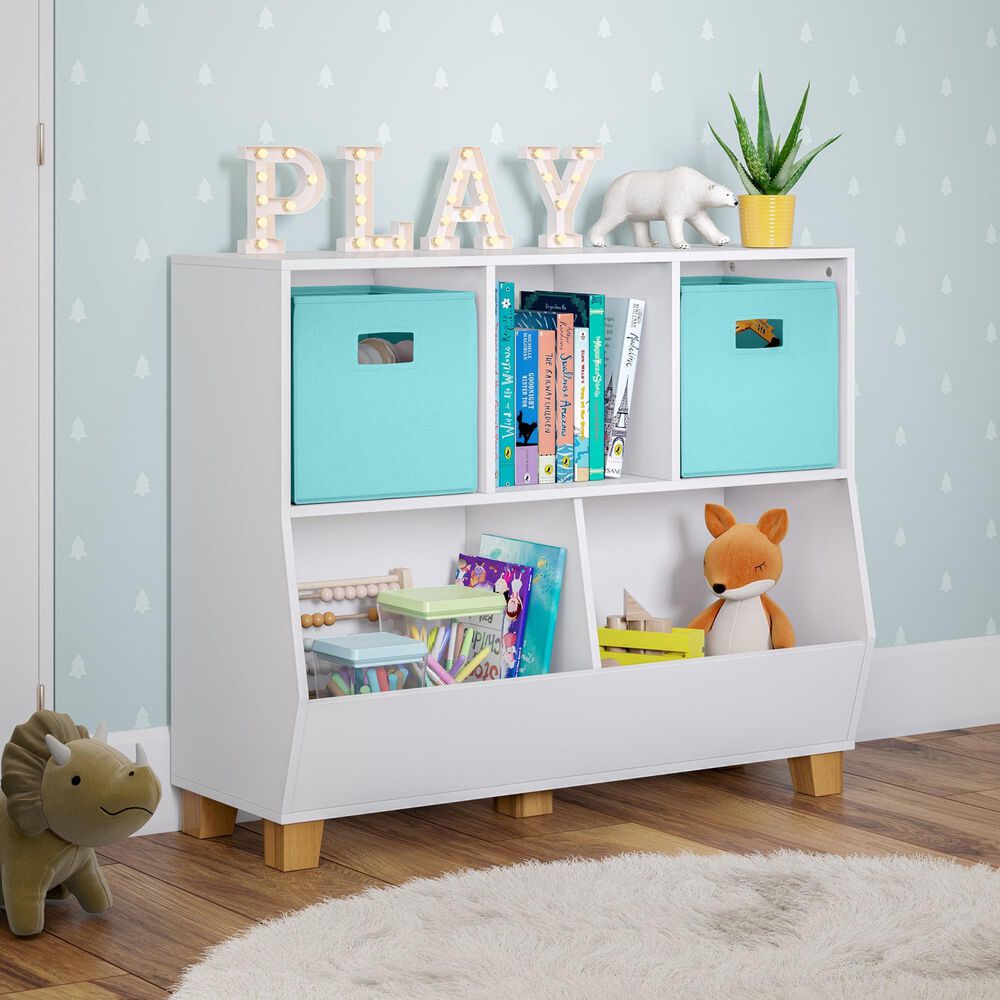 RiverRidge Home Catch-All 5-Cubby Toy Organizer in White, , large