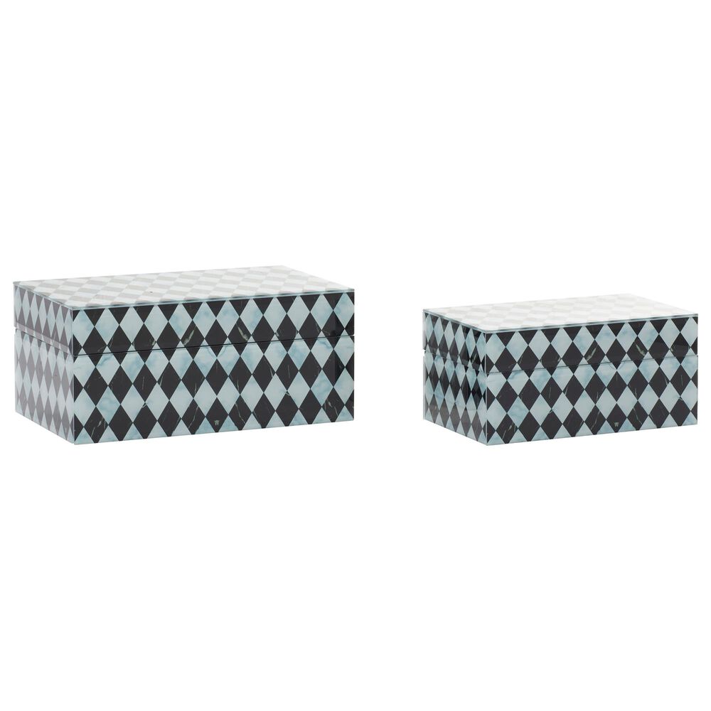 CosmoLiving by Cosmopolitan Contemporary Wood Jewelry Box in Grey (Set of 2), , large