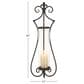 Maple and Jade 31" Single Fleur De Lis Indoor/Outdoor Wall Mount Candle Holder in Weathered Black, Copper and Clear, , large